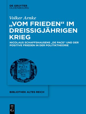 cover image of "Vom Frieden" im Dreißigjährigen Krieg